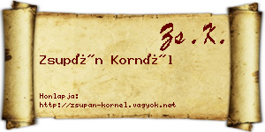 Zsupán Kornél névjegykártya