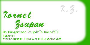 kornel zsupan business card